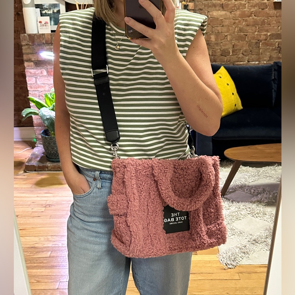 Marc Jacobs pink teddy tote bag